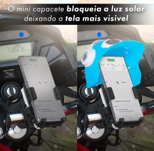 Suporte celular para moto com Proteção Solar para Tela do Celular