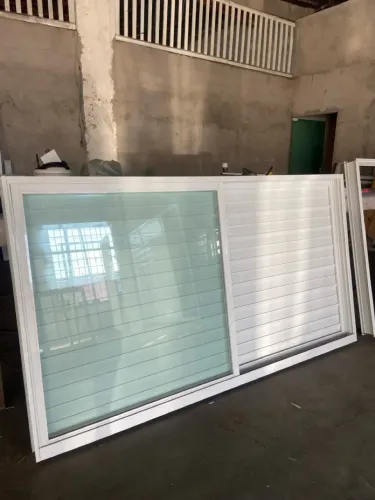 JANELA ALUMÍNIO BRANCO 2F lambril 1F VIDRO VERDE