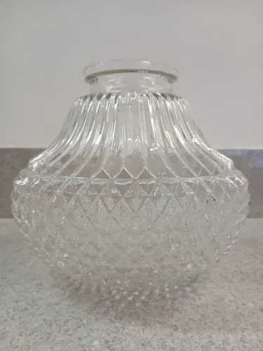 Cúpula Lustre Luminária de Vidro Bico de Jaca Vintage Original Anos 60 Antiga