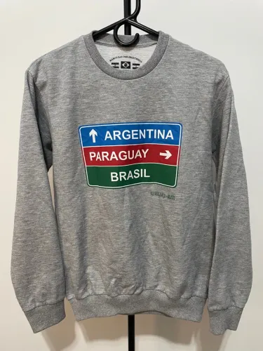 Moletom Cinza - Argentina, Paraguai e Brasil