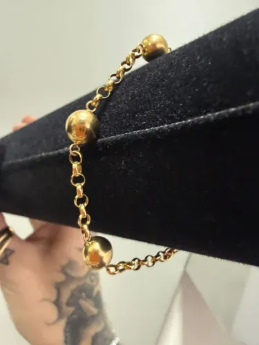 Pulseira Bolinha de ouro 3.96g 18k procedência garantia eterna