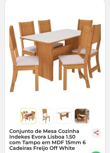 Vendo mesa de jantar c/6 cadeiras