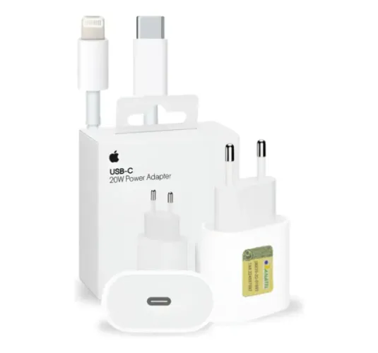 Kit APPLE: Fonte 20w + Cabo Lightning para Usb-C (1m) - ORIGINAL - GARANTIA 1 ANO - NOVO