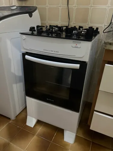 Fogão 4 bocas Mônaco Top Glass branco