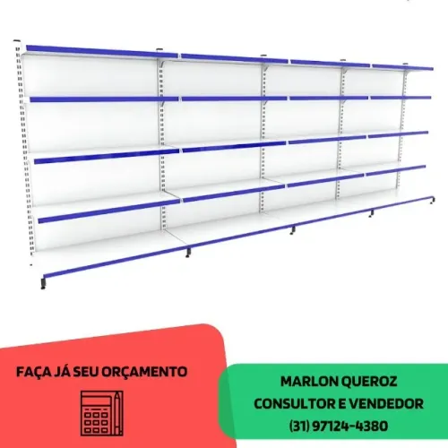 Gondola de Parede 5 Bandejas Branca