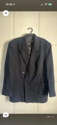 Blazer Pierre Cardin transpassado azul 50M