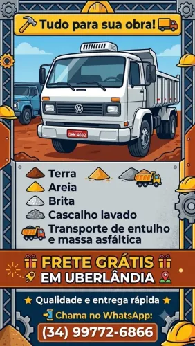 Vendo, terra, areia brita, cascalho lavado