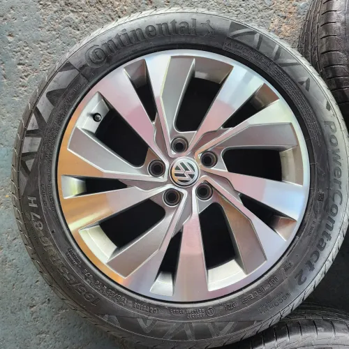 RODAS VW POLO ARO 16 5X100 ORIGINAIS E PNEUS 195/55