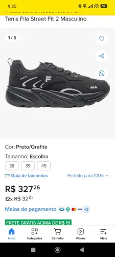 Tênis fila preto 