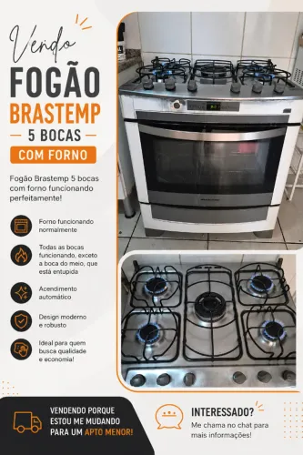 Fogão Brastemp Ative 5 Bocas com Forno - Leia a Descrição