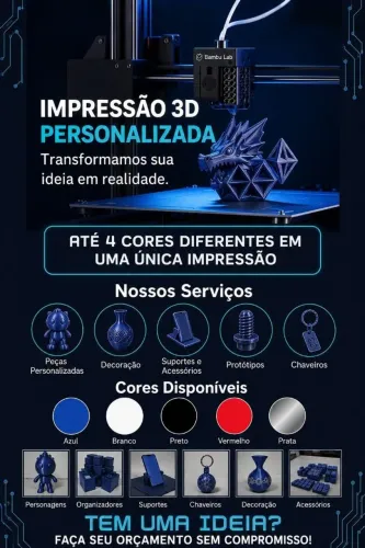 Peças Personalizadas em Impressão 3D Sob Encomenda