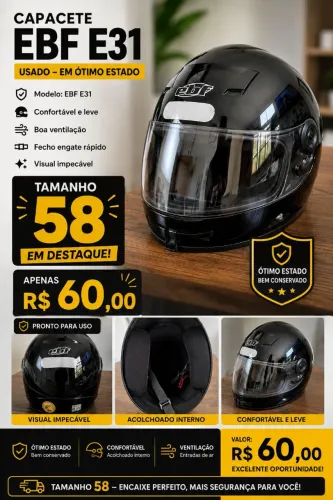 Capacete tamanho 58
