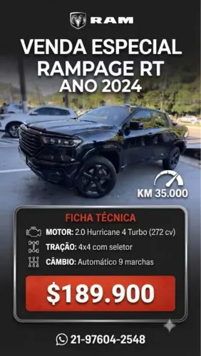 Ram Rampage R/T Hurric. 4 2.0 TB CD 4X4 Aut. 2024