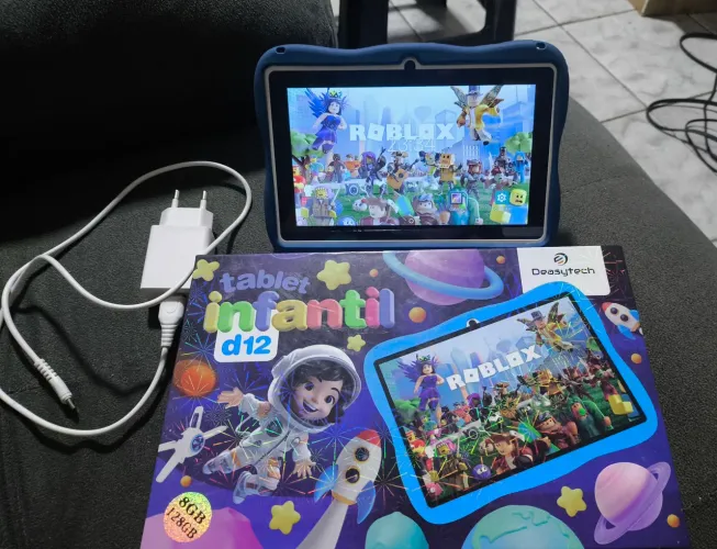 Tablet M58pro Infantil Milli 6gb Ram +128gb Astronauta Kids Cor Azu