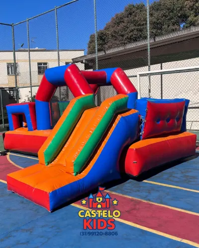 Aluguel kidplay 3 em 1 brinquedo inflável