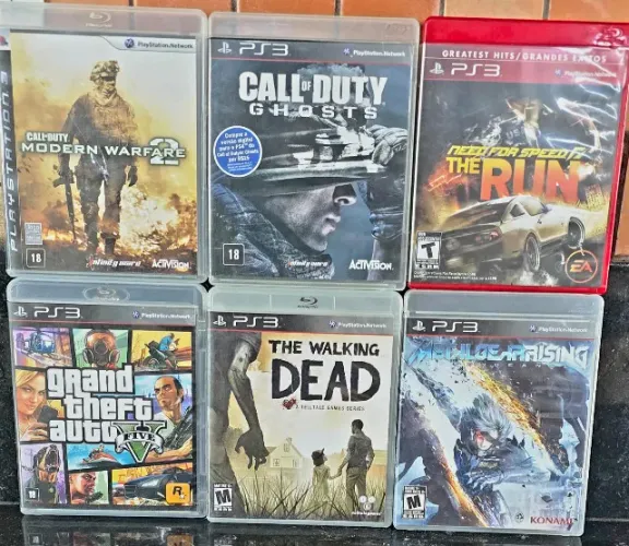 6 Jogos Originais PS3 - GTA V, COD, Metal Gear, NFS - R$250