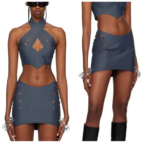 Conjunto Set Jean Paul Gaultier Cyber Collection Perfurado Cinza