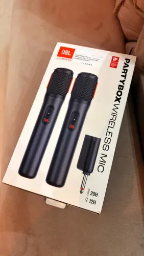 JBL, Microfone Sem Fio, PartyBox Wireless Mic, Par com Receptor - Preto