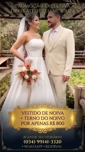 COMBO - VESTIDO DE NOIVA + TERNO DO NOIVO