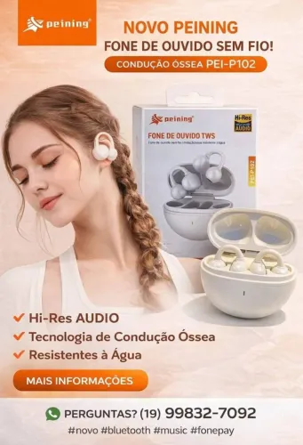 ? NOVO PEINING - FONE DE OUVIDO SEM FIO ? ? Condução Óssea | Modelo PEI-P102 