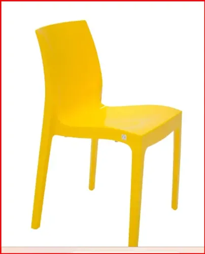 Cadeira Polida em Polipropileno Amarelo - 6 unidades