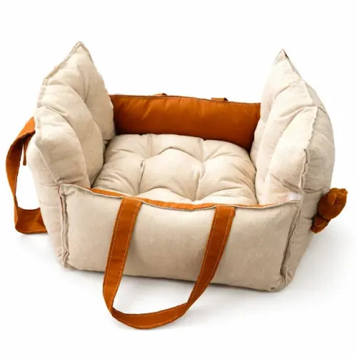 Cadeirinha Pet Carro 2 em 1 60x50 Cama Cachorro Gato Confortável Impermeável Portátil