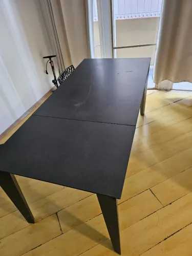 Mesa de Jantar Extensível Cerâmica/Vidro (120-170cm)