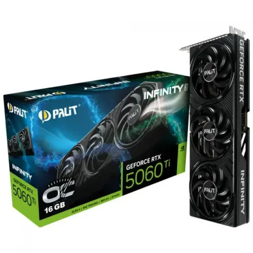 Placa de Vídeo Palit NVIDIA GeForce RTX 5060 Ti Infinity 3 OC, 16GB, GDDR7