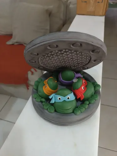 Vendo Topo de bolo Tartarugas ninja em biscuit