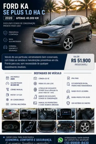 Ford KA 1.0 Se/se Plus Tivct Flex 5P 2020