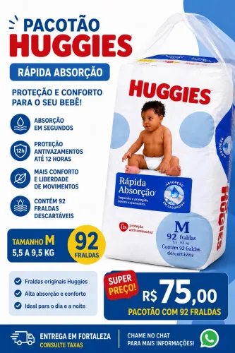 Fralda Huggies Rápida Absorção 