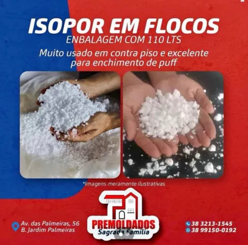 Isopor em flocos / triturado