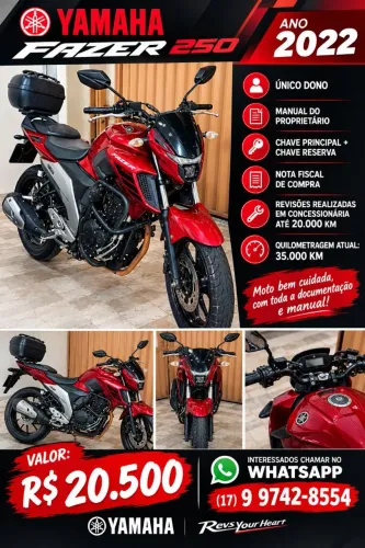 Moto fazer 250 ano 2022