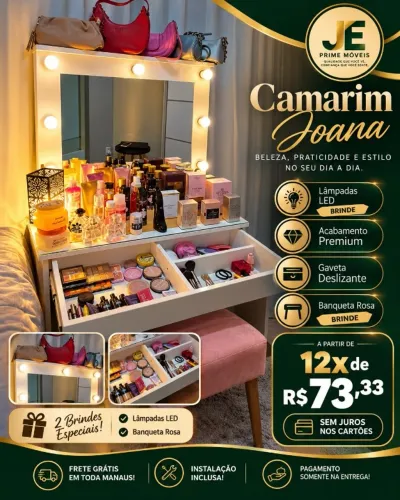 PROMOÇÃO CAMARIM JA COM BANQUETA E LAMPADAS COM ENTREGA GRÁTIS