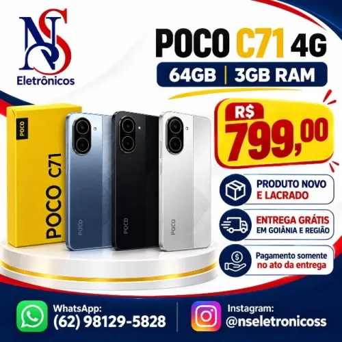 Poco c71 4G 64GB 3GB RAM Novo Entregamos