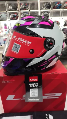Capacete LS2 estrela rosa
