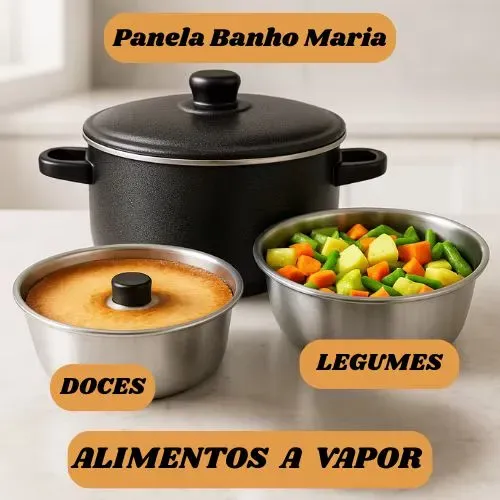 Panela 3 em 1 cuscuzeira