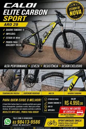 Bicicleta Caloi Elite Carbon Sport Aro 29