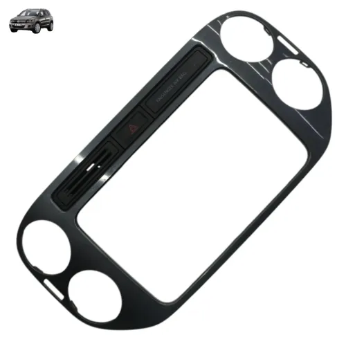 Moldura Central Painel Vw Tiguan 2011 2012 2013 Preto Moldado