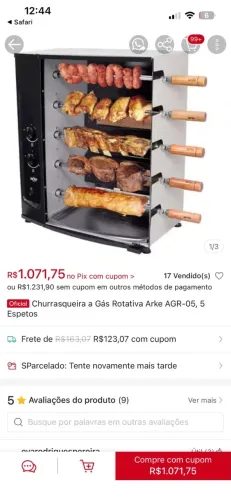 Frangueira 2 em 1 a gás