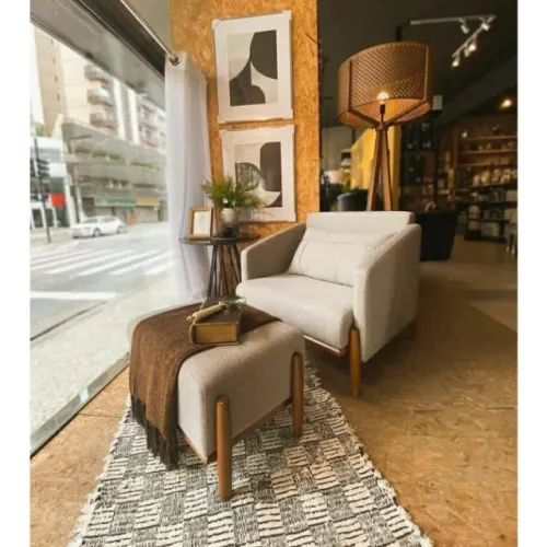 Poltrona com puff Jade - Decorare Móveis - Luxo - Troca de mostruário. 