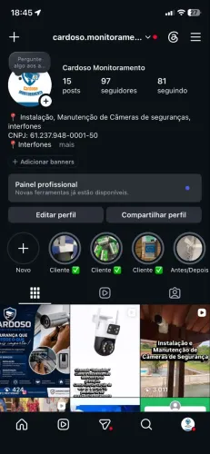 Instalação de câmeras de segurança, interfones, cercas eletrônicas 