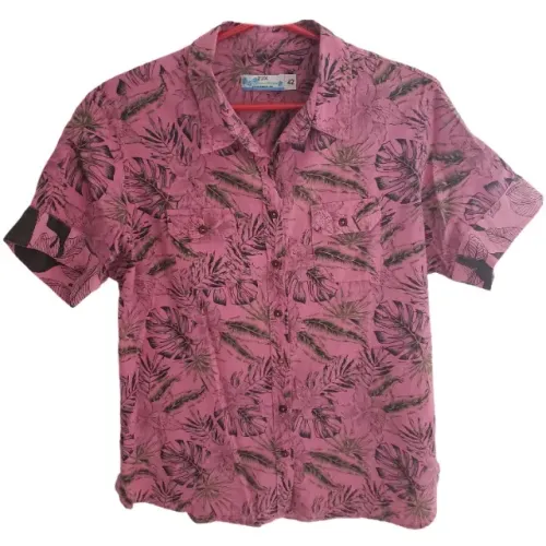 Camisa Zux Feminina Floral Original Rosa Tamanho 42