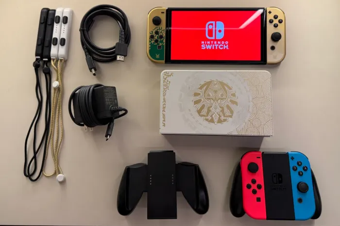 Nintendo Switch OLED Edição Zelda + Joycons + Caixa
