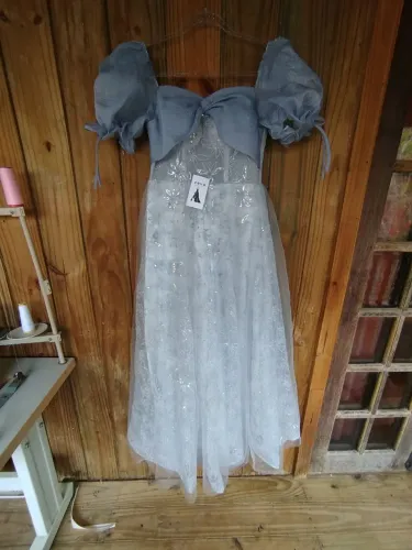Vestido longo de festa cinza com corset e tule - NOVO! ?