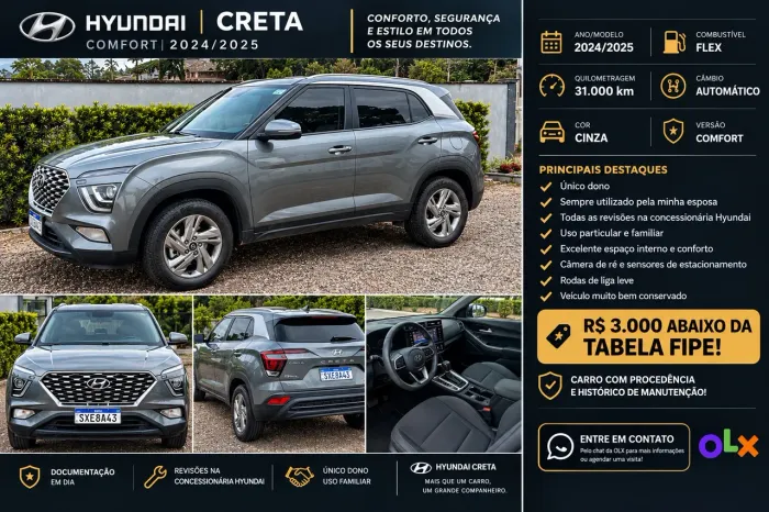 Hyundai Creta Comfort 1.0 TB 12V Flex AUT 2025