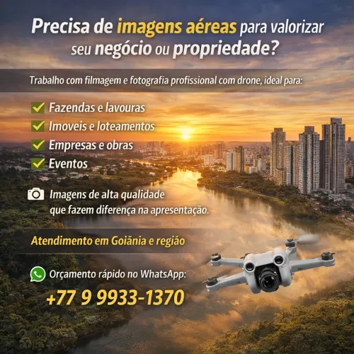 Filmagem com Drone em Goiânia | Fotos e Vídeos Aéreos Profissionais