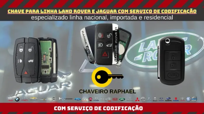 Chave Land Rover Chave Jaguar Presença, Slot, Canivete Completa Com Serviço de Codificação