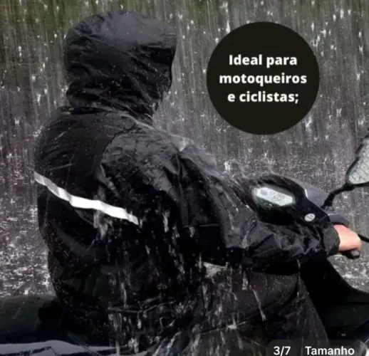 Conjunto capa de chuva motoqueiro