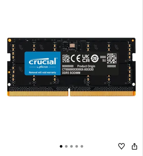 Crucial Memória RAM 16GB DDR5 5200MHz para notebook